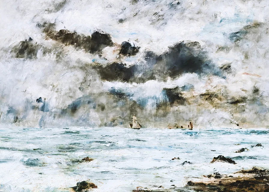 La Côte à Trouville By Eugène Louis Boudin-12