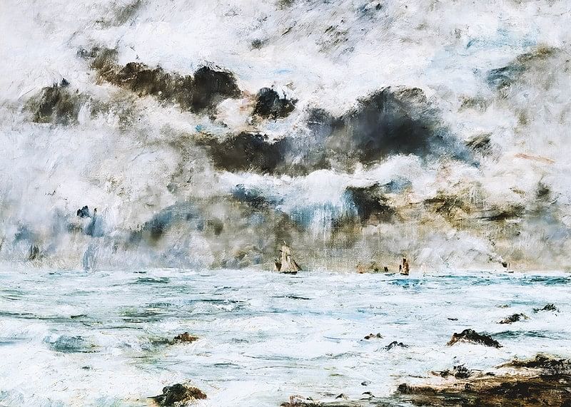 La Côte à Trouville By Eugène Louis Boudin-12