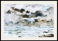 La Côte à Trouville By Eugène Louis Boudin-4
