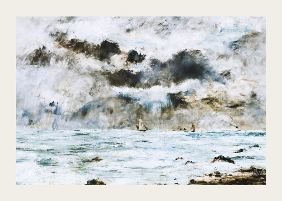 La Côte à Trouville By Eugène Louis Boudin-12