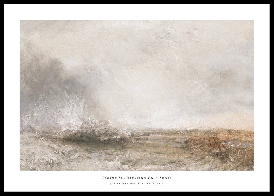 Stormy Sea Breaking On A Shore By Joseph Mallord William Turner-12