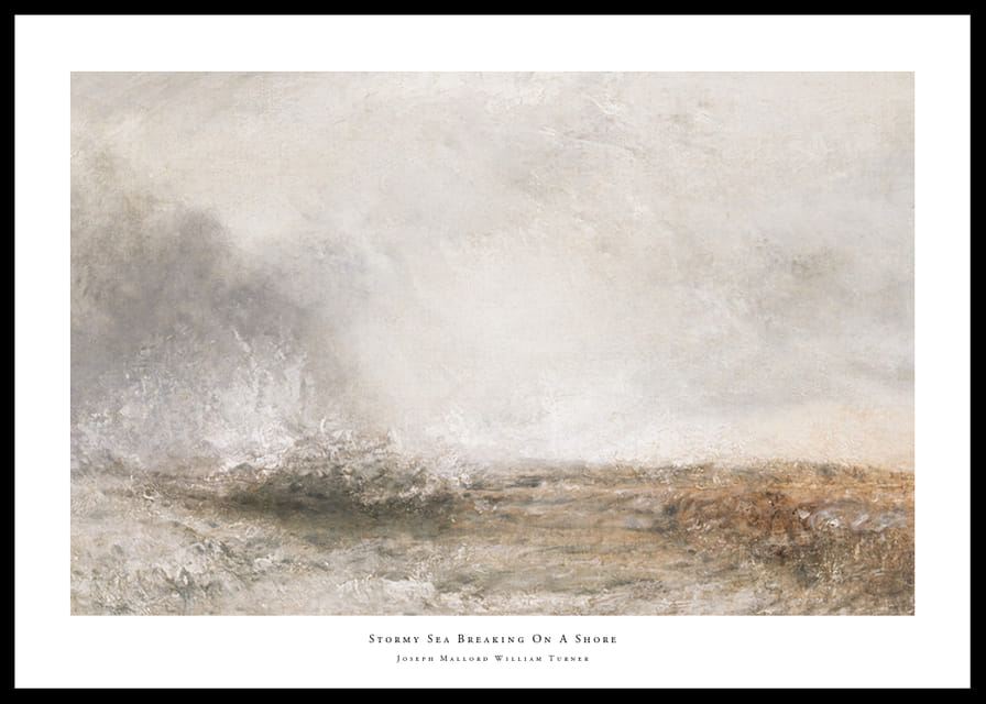 Stormy Sea Breaking On A Shore By Joseph Mallord William Turner-12