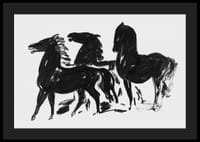 Drie Zwarte Paarden Staand Naar Links Kijkend By Leo Gestel-6