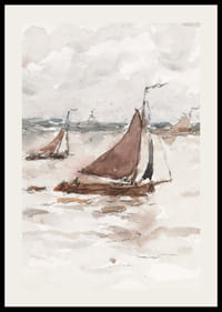 Zeilende Vissersschepen Op De Schelde By Carel Nicolaas Storm-4