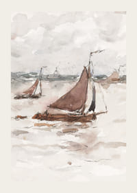 Zeilende Vissersschepen Op De Schelde By Carel Nicolaas Storm-5