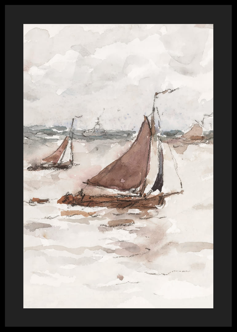 Zeilende Vissersschepen Op De Schelde By Carel Nicolaas Storm-12