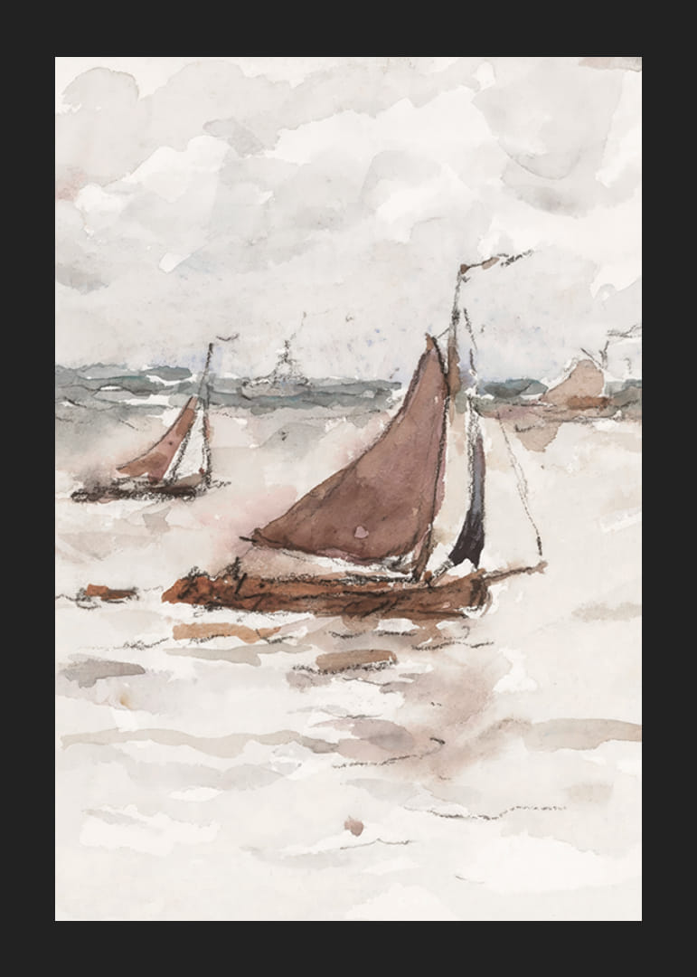 Zeilende Vissersschepen Op De Schelde By Carel Nicolaas Storm-12