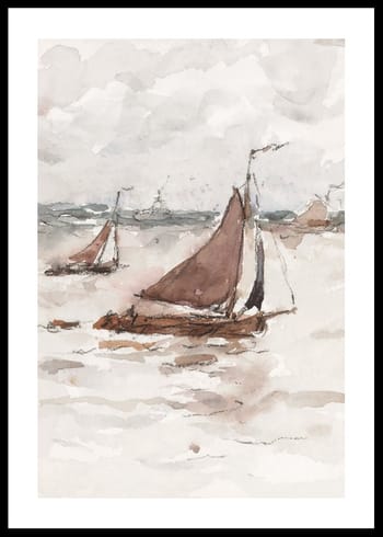 Poster Zeilende Vissersschepen Op De Schelde By Carel Nicolaas Storm