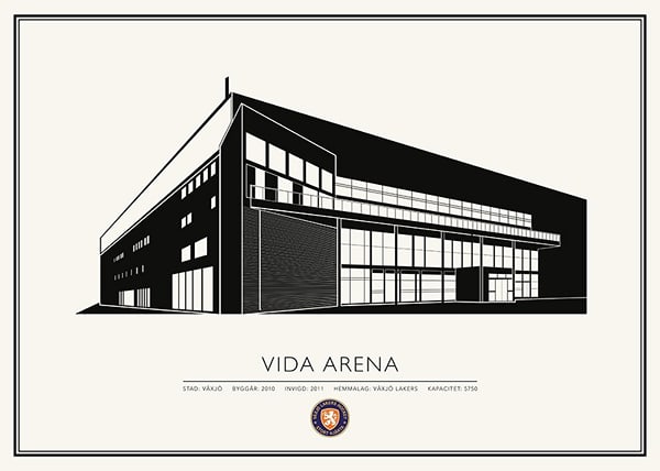 Poster Vida Arena Skiss Växjö Lakers 02