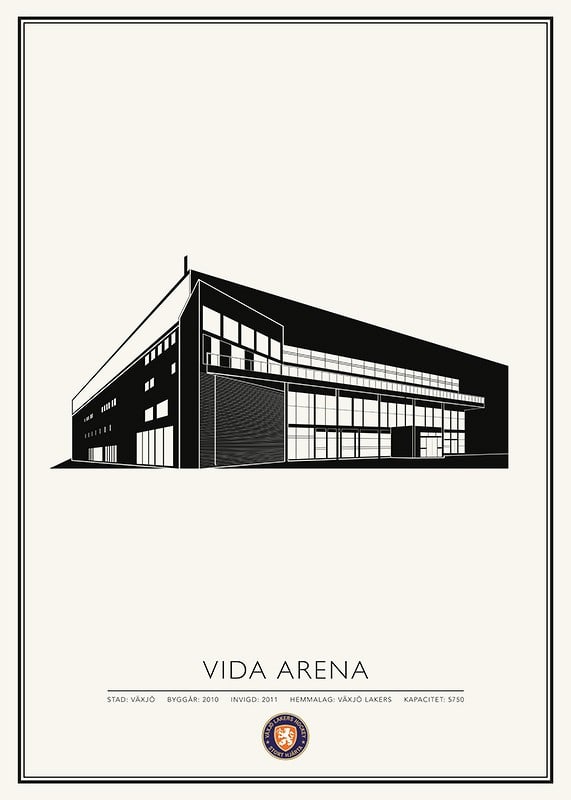 Poster Vida Arena Skiss Växjö Lakers 01