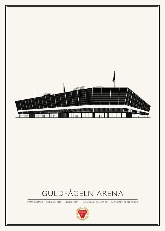 Poster Guldfågeln Arena Skiss Kalmar FF 01