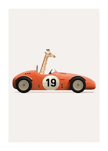 Poster Giraffe In Toy Car