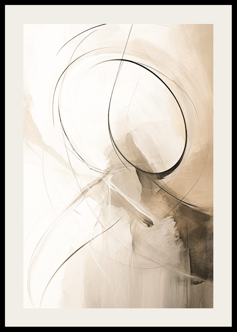 Abstrakteja viivoja ja muotoja beigen ja ruskean sävyissä-12