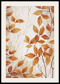 Aquarell von Zweigen mit orangefarbenen Herbstblättern auf hellem Hintergrund-2