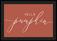 White handwritten text 'Hello Pumpkin' in script style on warm autumn red background-4