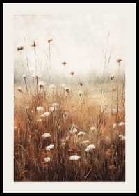 Kuivattujen syksykukkien ja niittynurmikan vesiväri beigen sävyissä-2