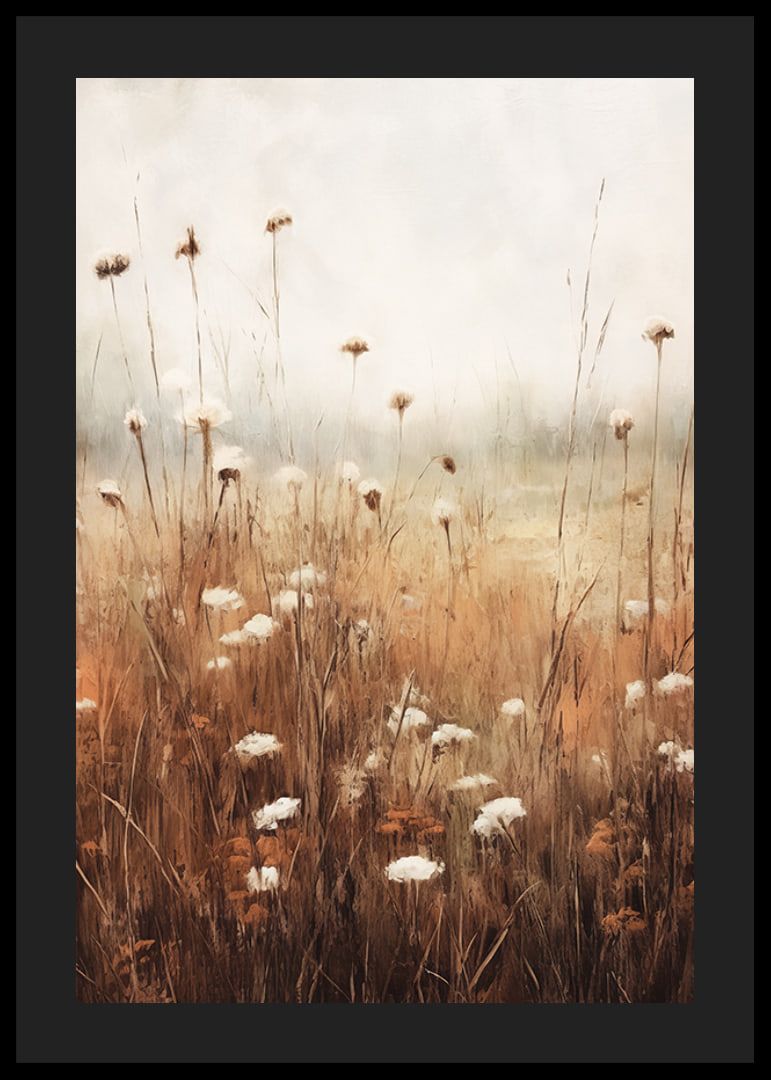 Watercolor of dried autumn flowers and meadow grass in beige tones-12