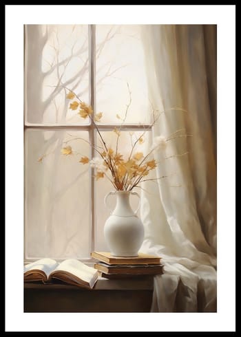 Poster Vase And Flowers In A Window