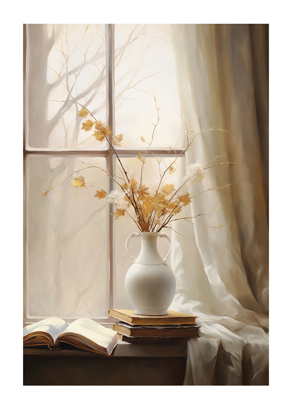 Affiche Vase And Flowers In A Window