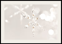 Close-up of sparkling crystal snowflake decoration against light background-2