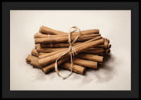 Akvarell egy köteg fahéjrudat ábrázoló kötegről, amelyet zsinórral kötöztek át meleg tónusokkal-4