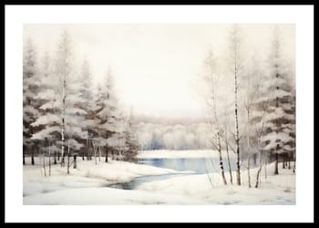 Poster Winter Frozen Lake