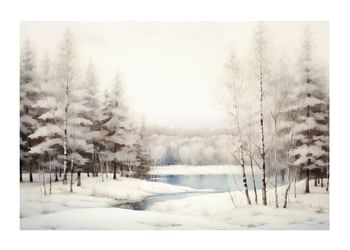 Poster Winter Frozen Lake