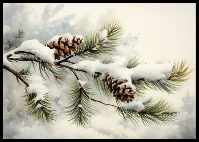 Snow Covered Pine Cones-12