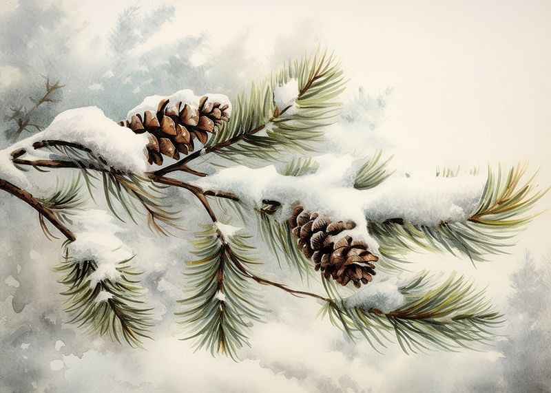 Snow Covered Pine Cones-12