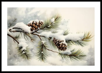 Plakat Snow Covered Pine Cones