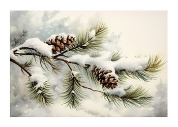 Plakat Snow Covered Pine Cones