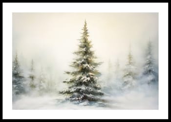 Poster Winter Morning Pine Tree