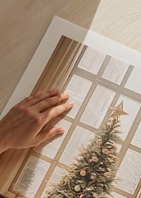 Christmas tree with gold and silver balls in front of large window-9