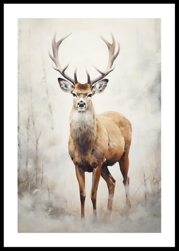 Poster Watercolor Painted Deer