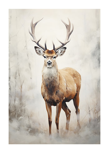 Affiche Watercolor Painted Deer