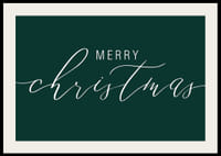 Joulutervehdys valkoisella kirjoitustyylillä tummanvihreällä taustalla-2