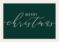 Joulutervehdys valkoisella kirjoitustyylillä tummanvihreällä taustalla-3