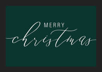 Joulutervehdys valkoisella kirjoitustyylillä tummanvihreällä taustalla-5