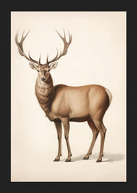 Illustration détaillée d'un cerf brun sur fond clair-5