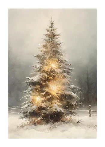 Poster Winter Tree With Lights