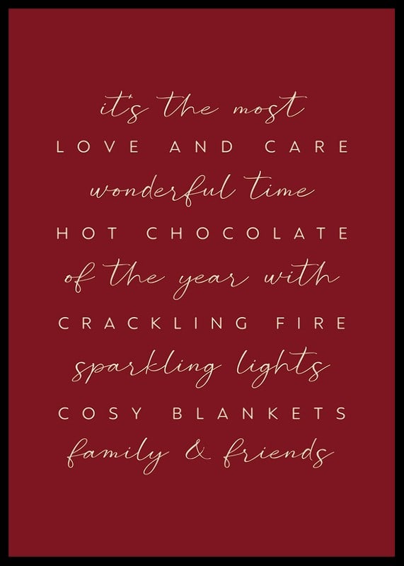 Quotes about winter and Christmas on burgundy background in light text-12