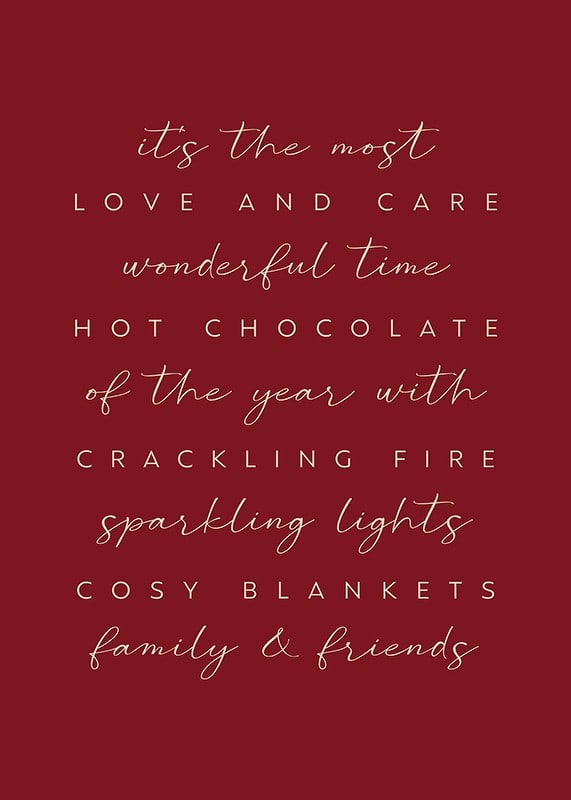 Quotes about winter and Christmas on burgundy background in light text-12