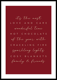 Quotes about winter and Christmas on burgundy background in light text-0