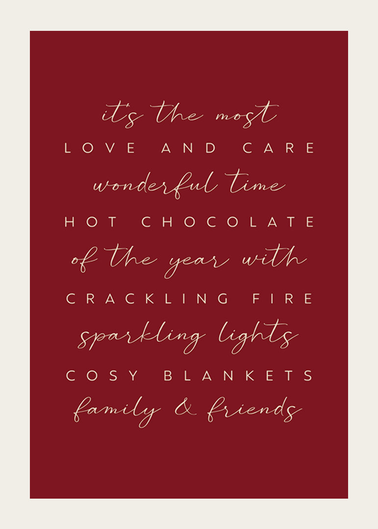 Quotes about winter and Christmas on burgundy background in light text-12