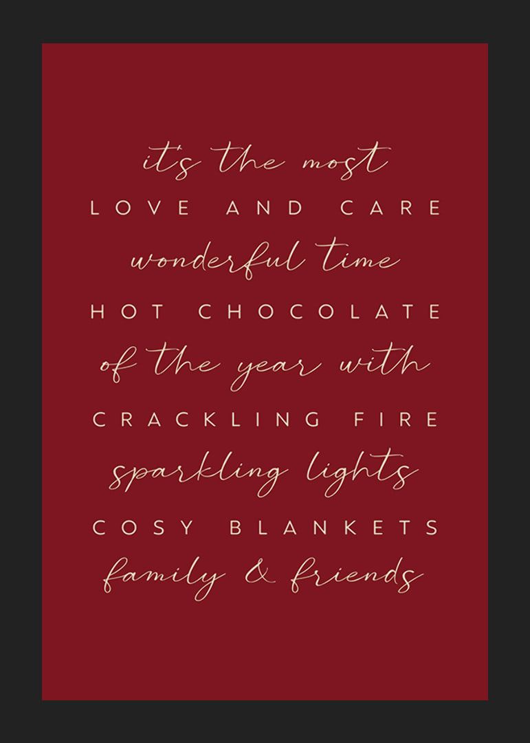 Quotes about winter and Christmas on burgundy background in light text-12