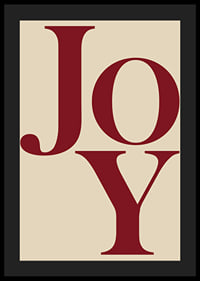 Stora röda bokstäver som formar ordet Joy på beige bakgrund-4