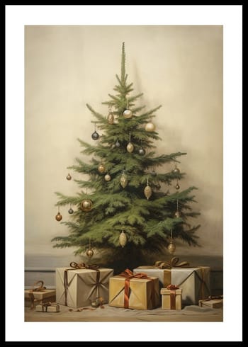 Poster Christmas Tree And Gifts