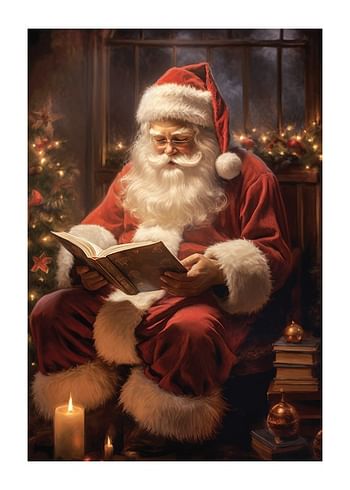 Plakat Santa Claus Reading