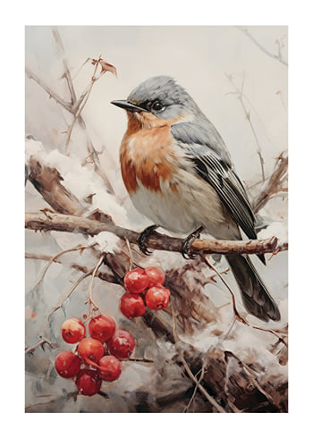 Plagát Songbird Berry Branch