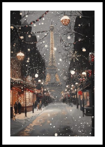 Poster Eiffel Tower in Holiday Lights